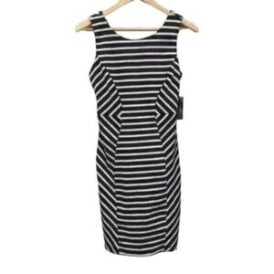 Bisou Bisou Black & White Chevron Cutout Bodycon Dress New